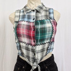 Vintage plaid crop top